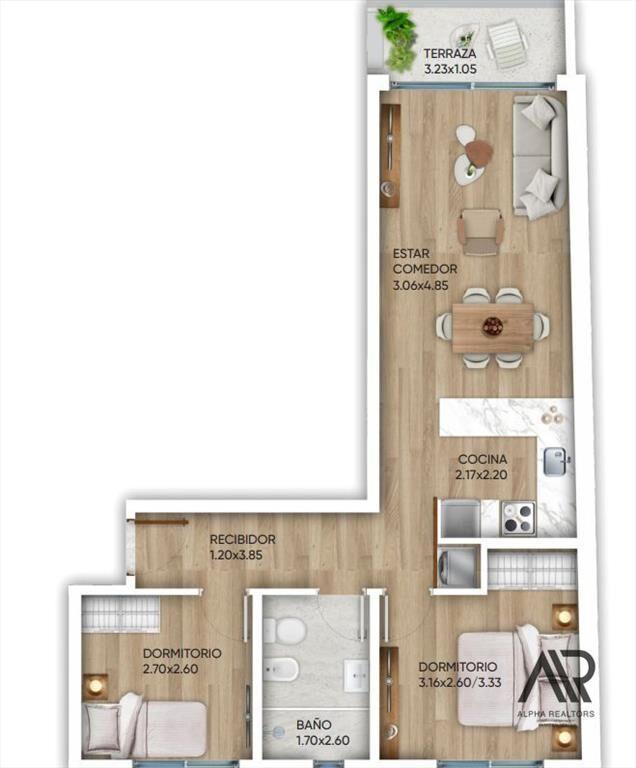 Apartamento en venta c/ cochera en Cordón