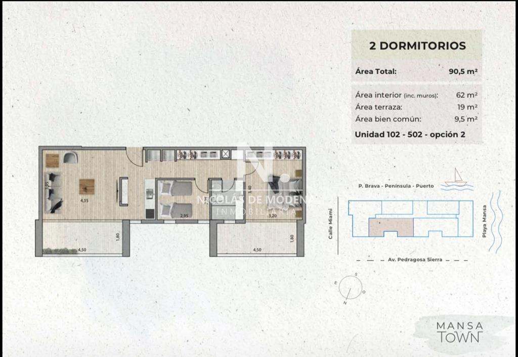 Venta Mansa Town 2 dormitorios doble terraza 5