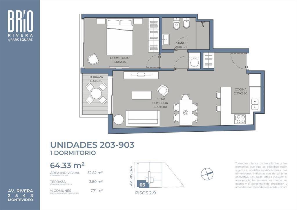Venta Apartamento 1 Dormitorio en Pocitos