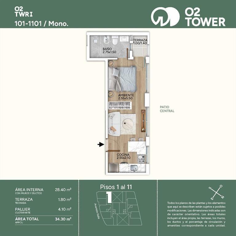 Venta de Apartamento Monoambiente en Parque batlle