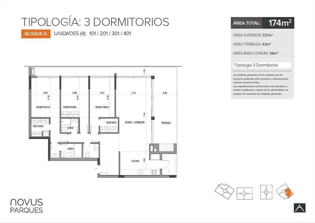 Apartamento de tres dormitorios en venta en Carrasco - 301A