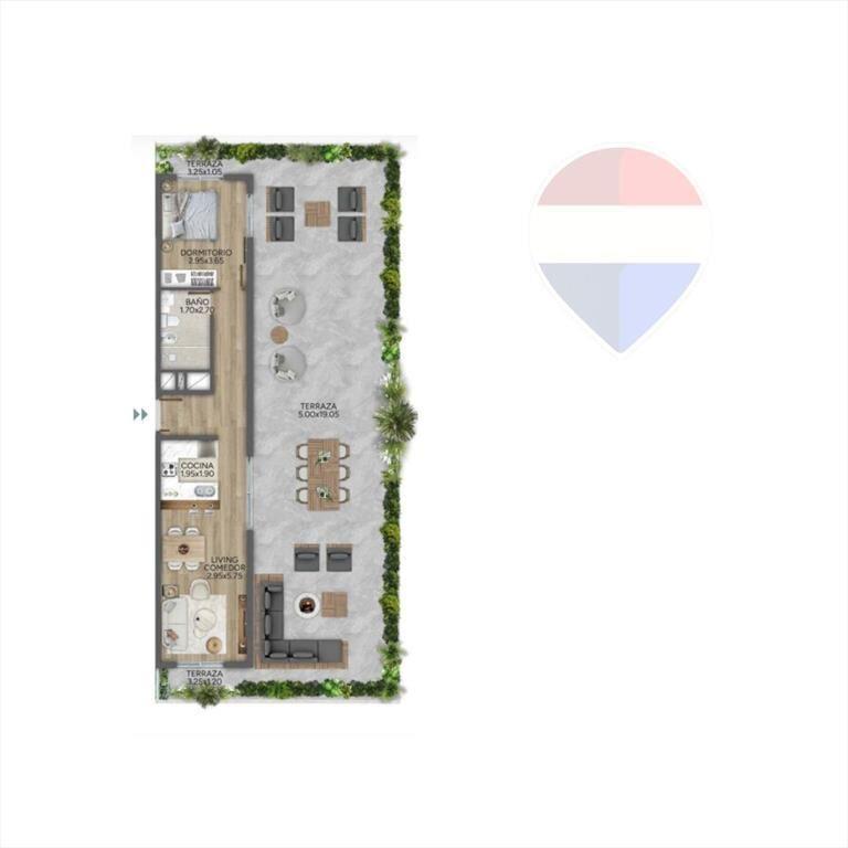 VENTA DEPTO 1 DORM PREMIUM PARQUE RODO C TERRAZA