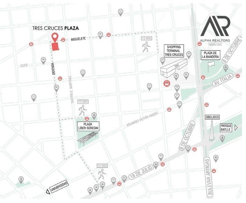 Apartamento en venta c/ cochera en Tres Cruces
