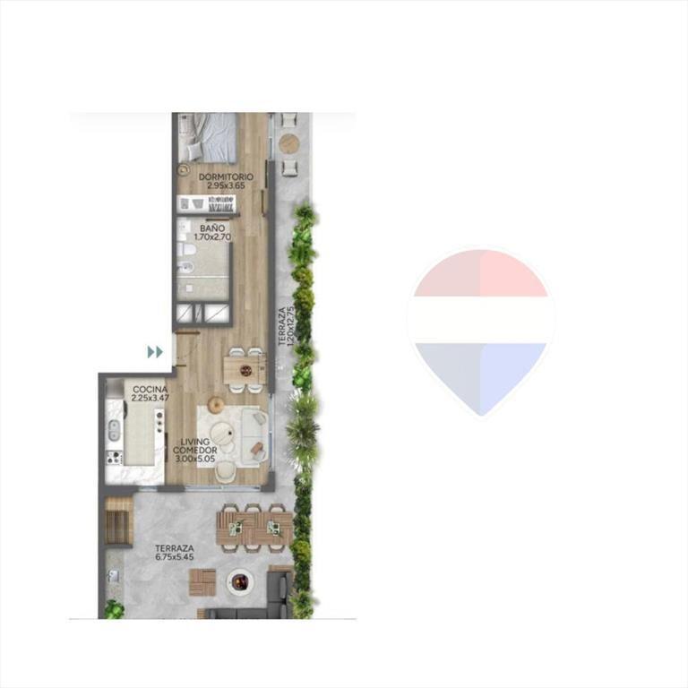 VENTA DEPTO 1 DORM PREMIUM PARQUE RODO C TERRAZA