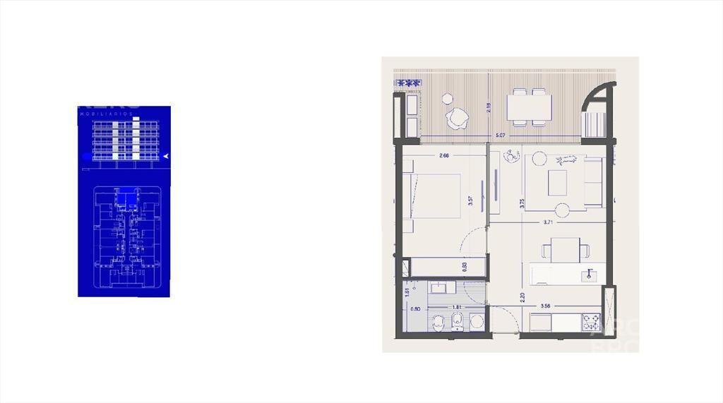 Apartamento de un dormitorio en venta en Ciudad de la Costa
