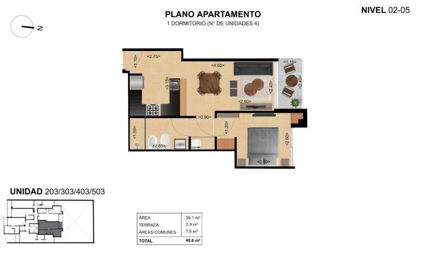 Venta Apartamento Monoambiente