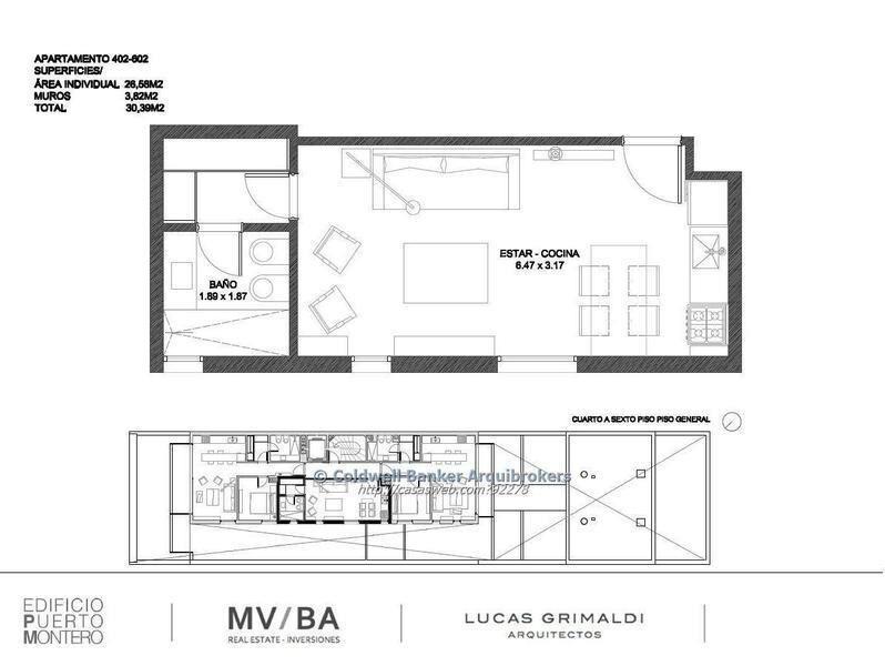 Apartamento monoambiente en alquiler en Punta Carretas