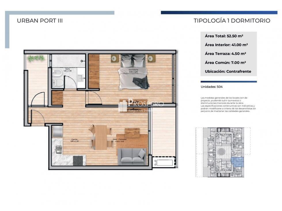 VA1923 venta apto 2 dorm URBAN PORT III BUCEO