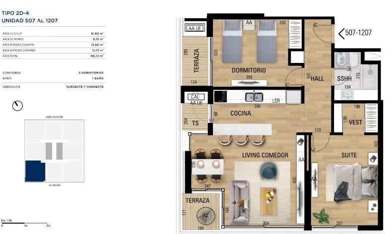 Apartamento de dos dormitorios en venta en Carrasco - 607