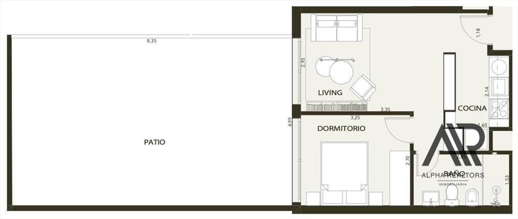Apartamento en venta 1 dormitorio en Centro