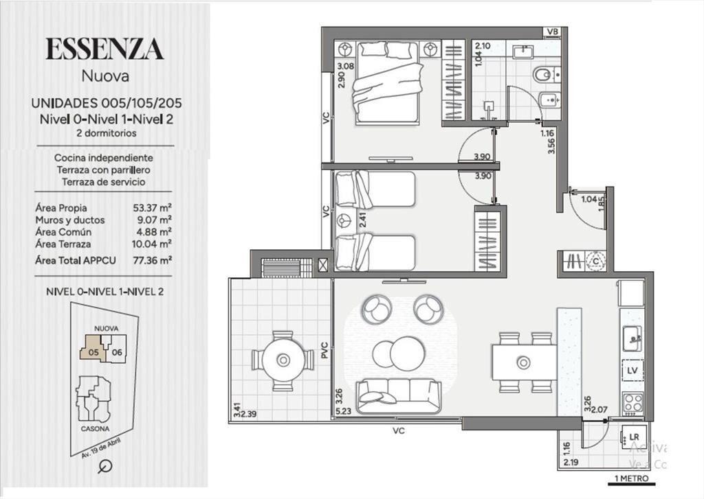 VENTA APARTAMENTO DOS DORMITORIOS PRADO ESTRENA 9/2027