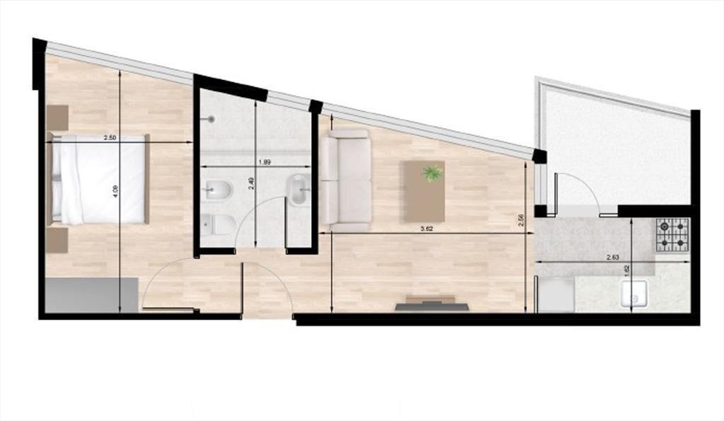VENTA-Apto 1 dorm-terraza estrena 2026-TRES CRUCES