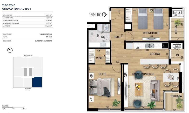 Apartamento de dos dormitorios en venta en Carrasco - 1504