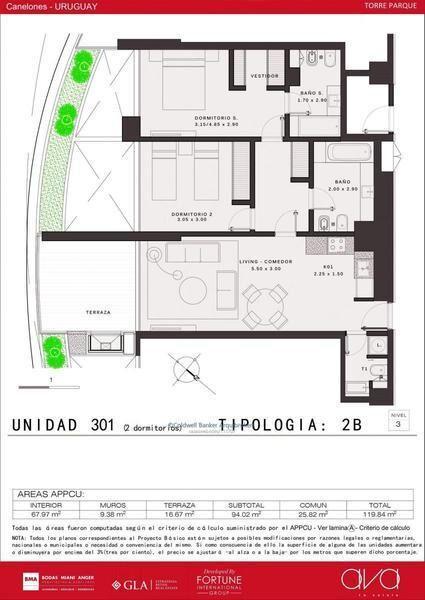 Apartamento de 2 dormitorios en venta en Parque Roosevelt