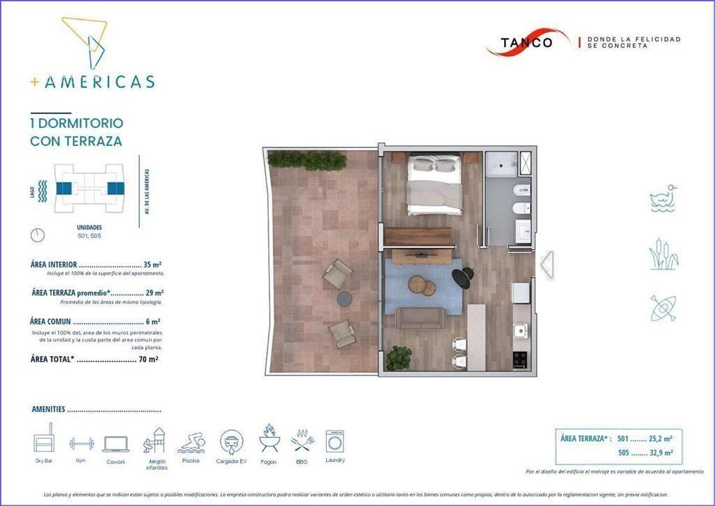 Apartamento penthouse de un dormitorio en venta en Barra de