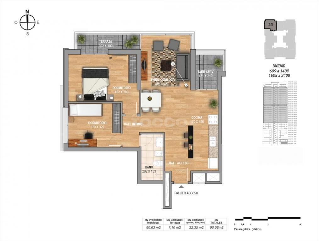 APARTAMENTO DE 2 DORMITORIOS ALQUILER Y VENTA EN TORRES NUE