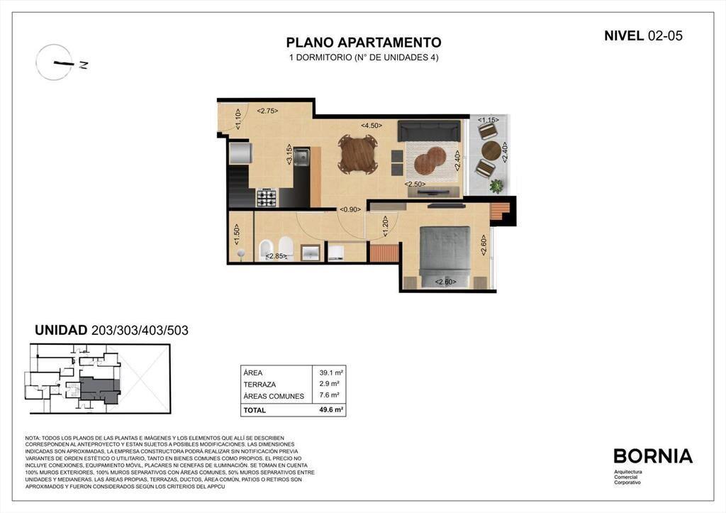 Apartamento de un dormitorio en venta en Centro - 403