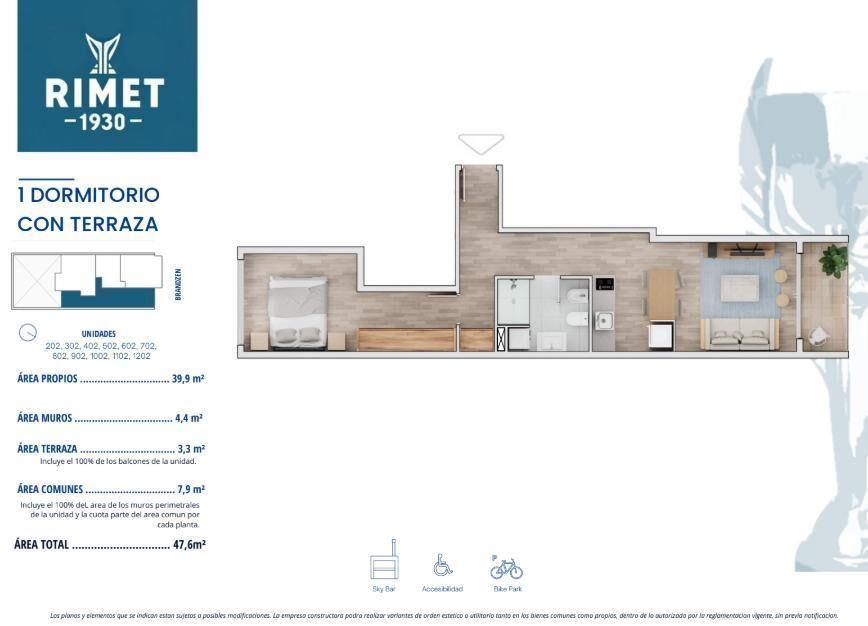 Venta Apartamento 1 Dormitorio en Cordón