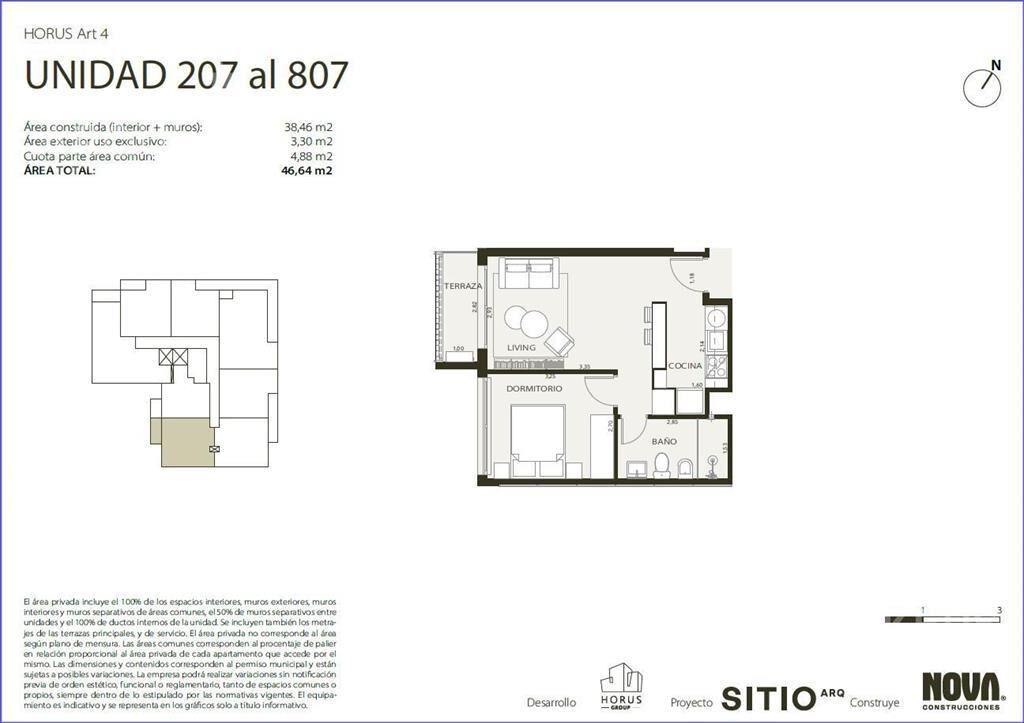 Apartamento de un dormitorio en venta en Centro - 407
