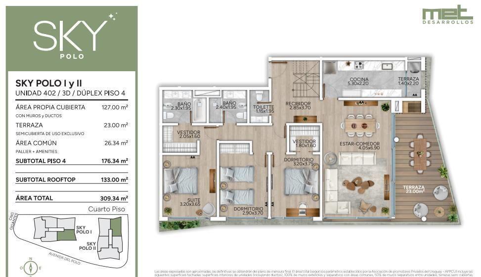 Venta Duplex Penthouse 2 Dormitorios en Carrasco