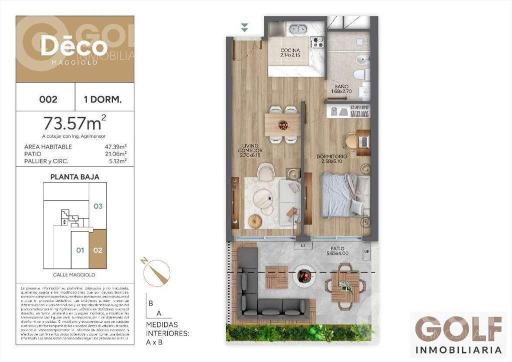 Venta Apartamento 1 dormitorio con Patio - Parque Rodó - Go