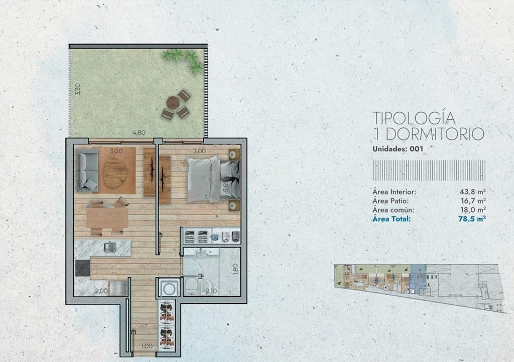 Venta 1 dormitorio con Patio en WTC
