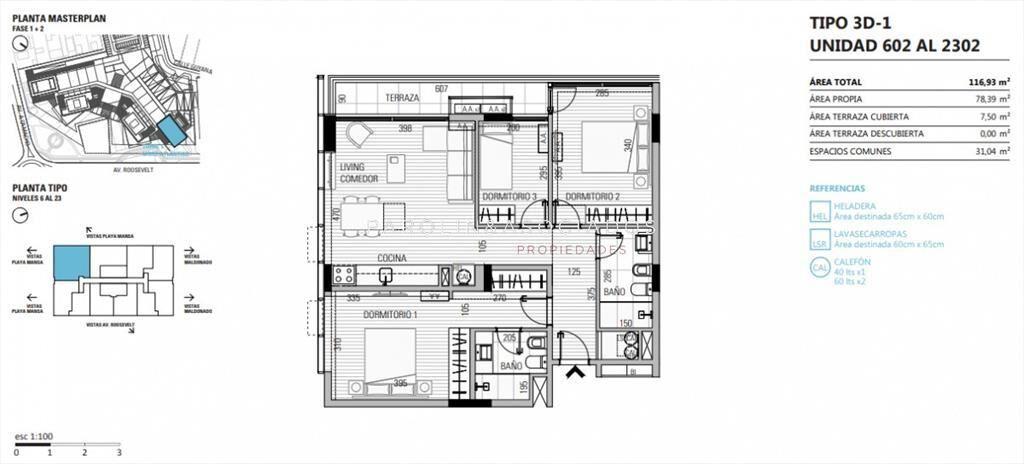 Apartamento en venta de 3 dormitorios Punta del