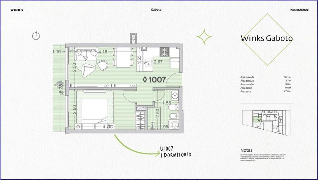 Venta apartamento un dormitorio en Palermo - 1007