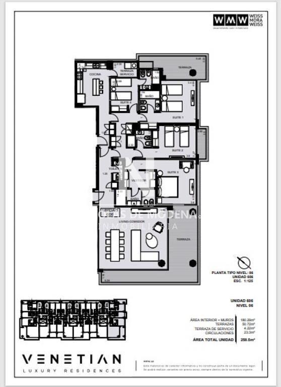 Vende apartamento en Torre Venetian , Punta del