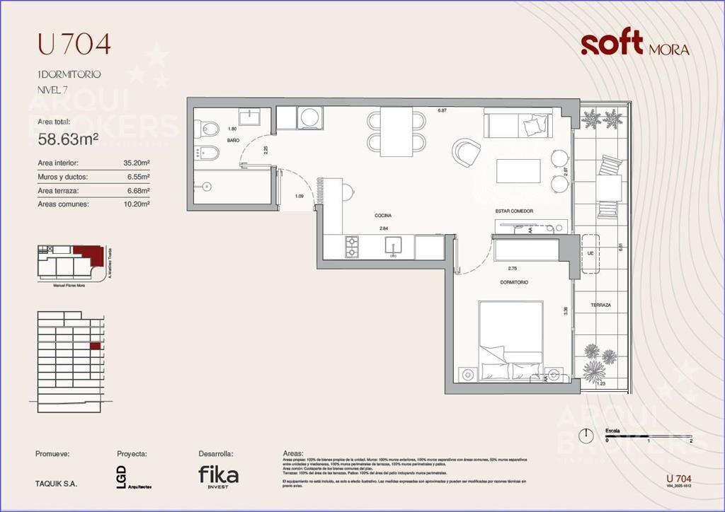 Apartamento de un dormitorio en venta en Cordón Sur - 704