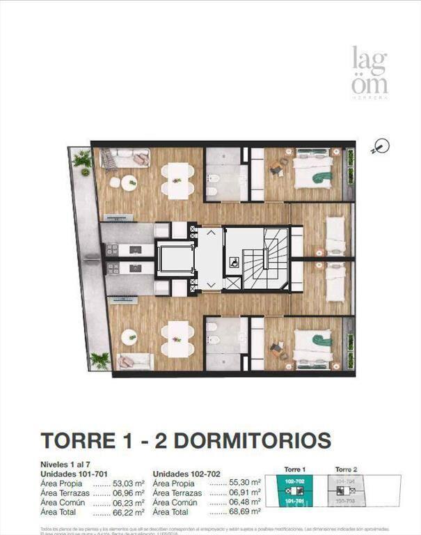 Apartamento de 2 dormitorios en venta con renta en La Blanq