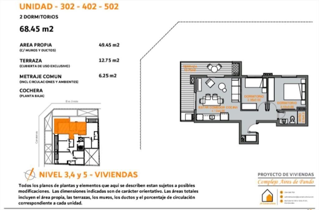 Venta Apartamento de 2 dormitorios Aires de Pando