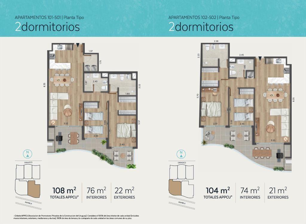 Apartamento en venta frente a rambla de Malvin