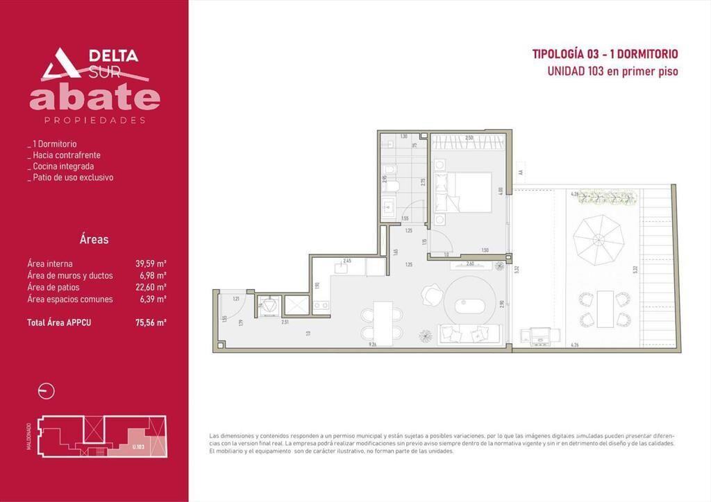 Venta apartamento un dormitorio en Barrio Sur