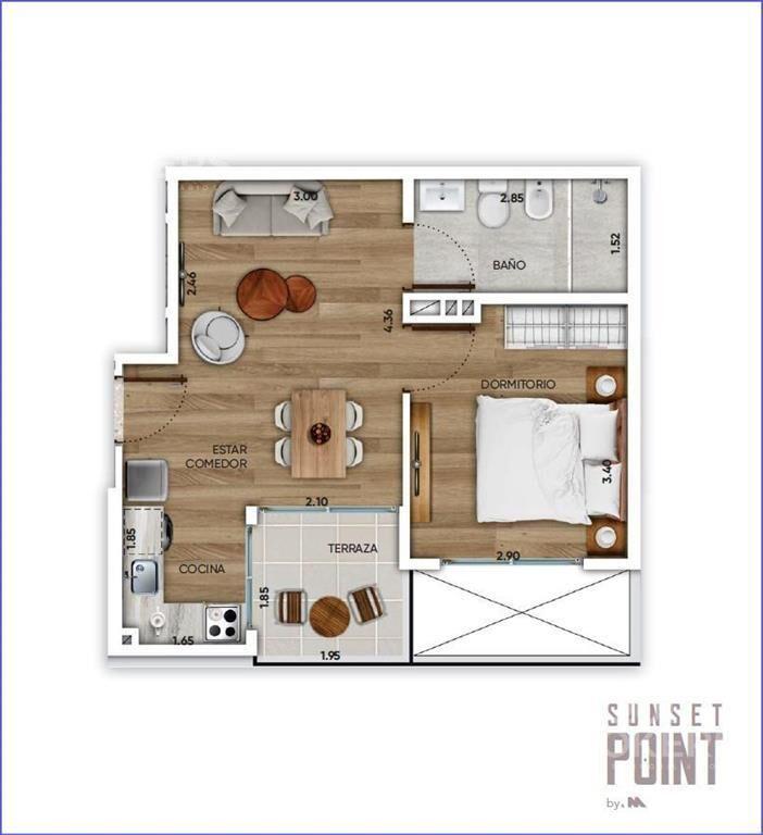 Apartamento de un dormitorio en venta en Pocitos Nuevo - 3