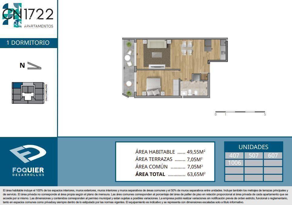 Apartamento de un dormitorio en venta en Cordón - 607