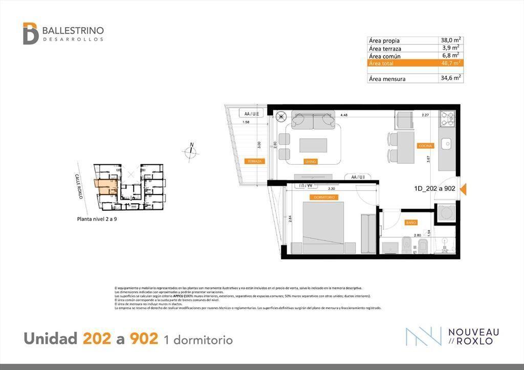 Venta Apartamento 1 Dormitorio en Cordón