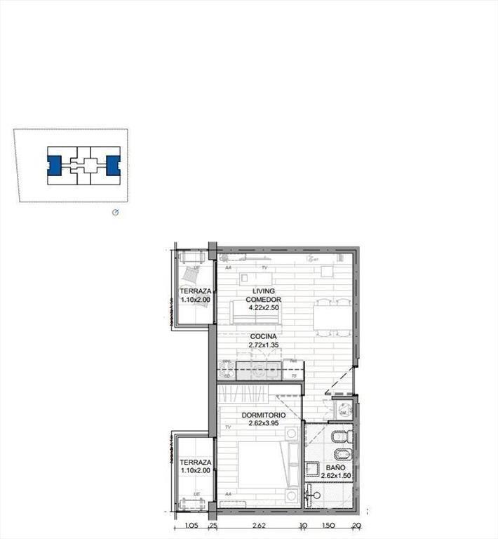 Apartamento de un dormitorio en venta en La Blanqueada - 1