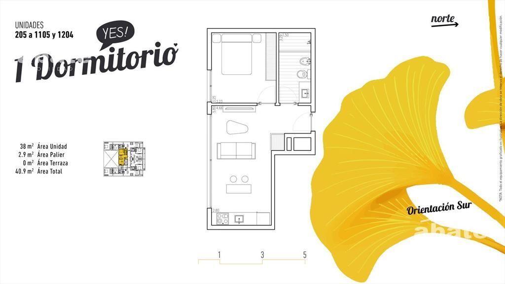 Venta apartamento 1 dormitorio Parque Rodó en Yes Sarmiento