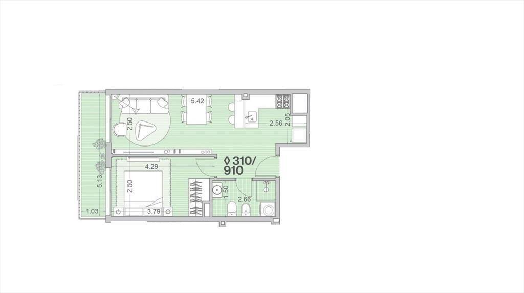Venta apartamento un dormitorio en Palermo - 810