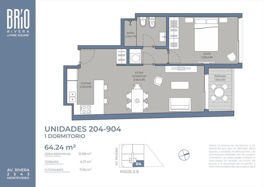 Venta Apartamento 1 Dormitorio en Pocitos