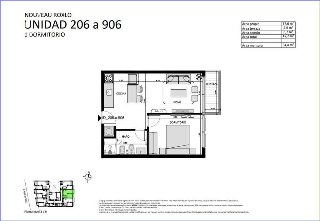 Apartamento de un dormitorio en venta en Cordón - 206