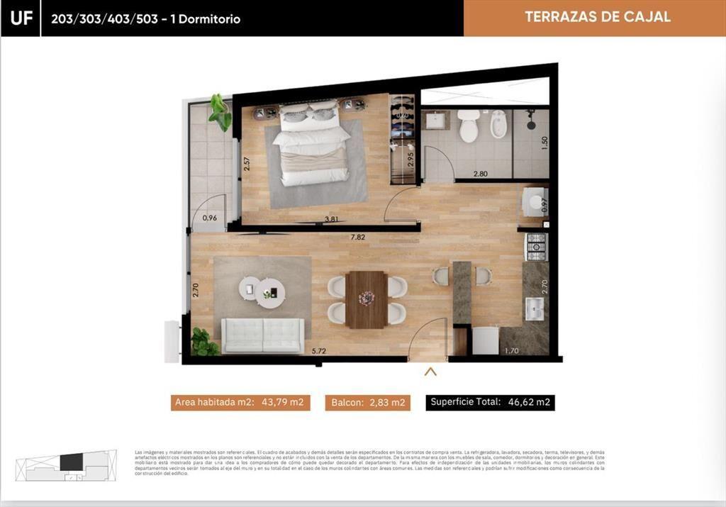 Apartamento 1 dormitorio en La Blanqueada