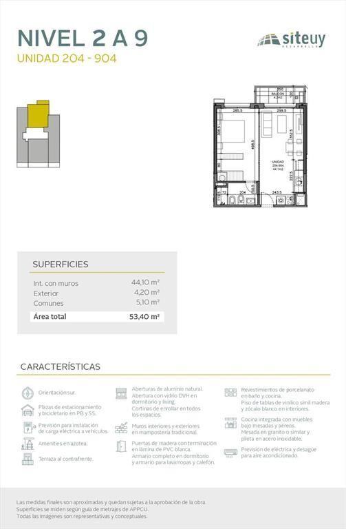 Venta Apartamento 1 Dormitorio en Cordon