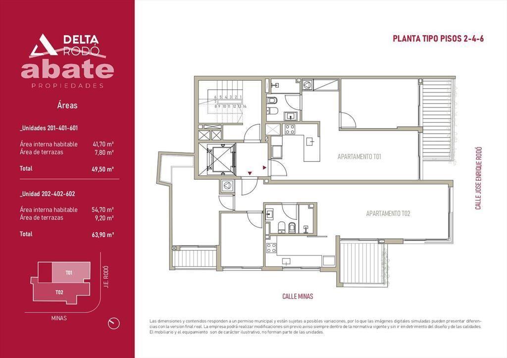 Venta apartamento 2 Dormitorios en Cordón con balcón al fre