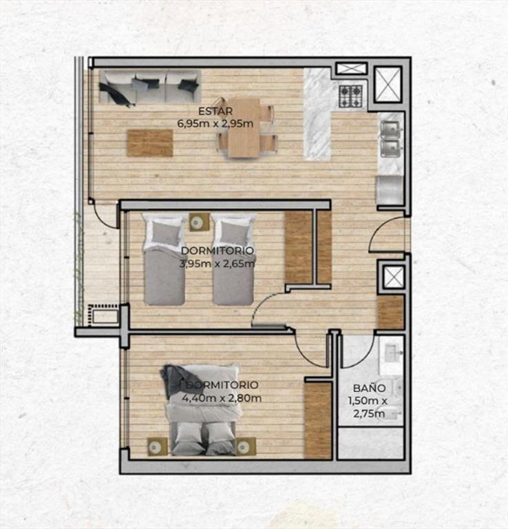 VENTA Apartamento CENTRO 2 dormitorios con balcón