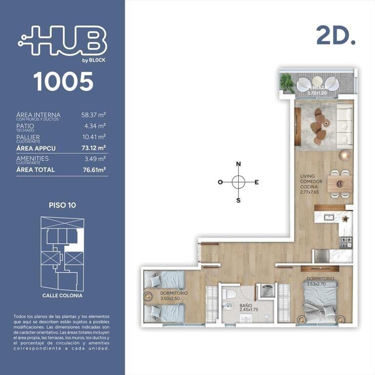 Venta Apartamento 2 Dormitorios en Cordon