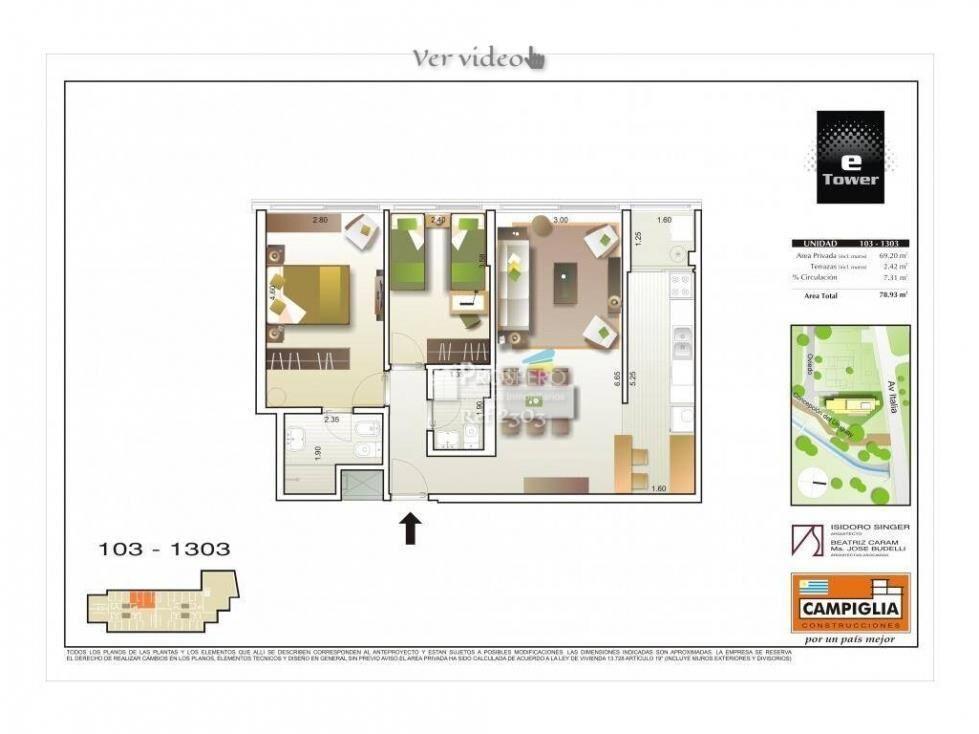 2303 venta apto 2 dorm Malvin garaje