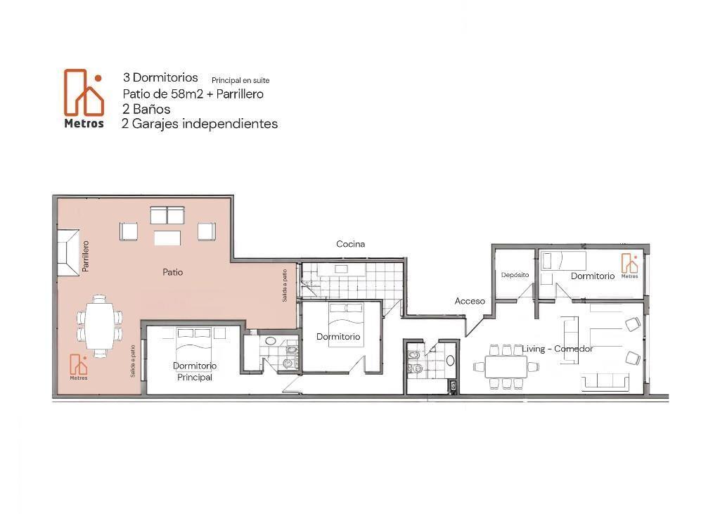 Venta Apartamento 3 Dormitorios Malvin - Gran patio 58m2
