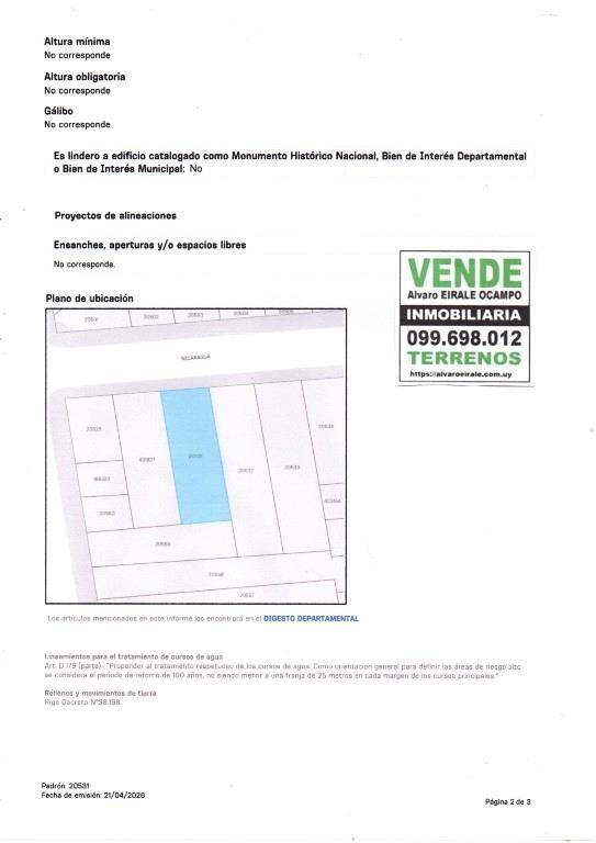 # ZONA A N V 3 CRUCES Alt. 16.50 mts CANJE TOTAL